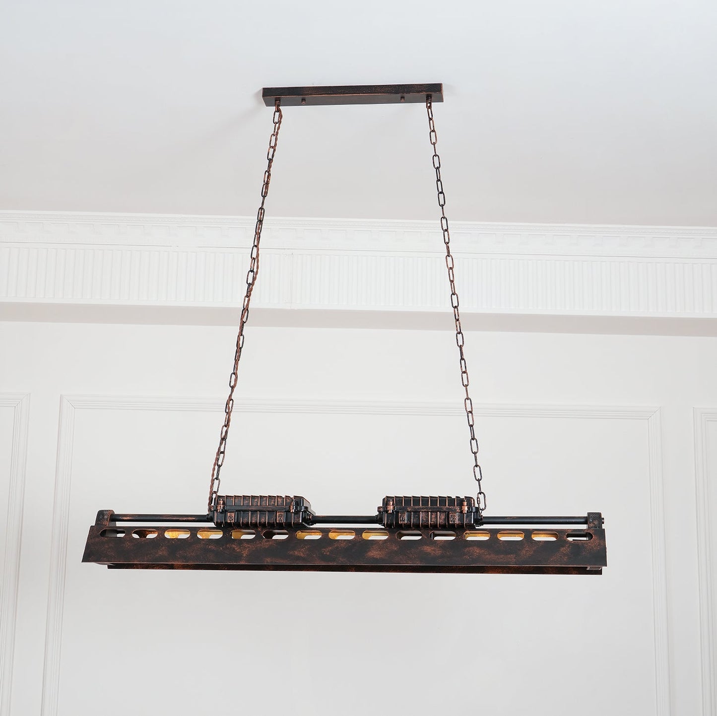 Industrial Steampunk Chandelier - Vintage Design, Adjustable Height