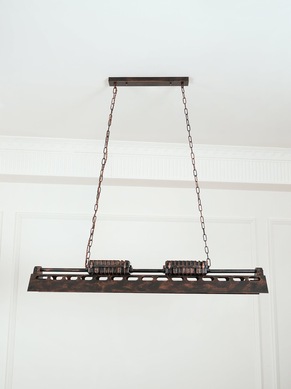 Industrial Steampunk Chandelier - Vintage Design, Adjustable Height