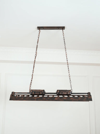 Industrial Steampunk Chandelier - Vintage Design, Adjustable Height