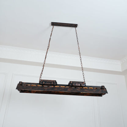 Industrial Steampunk Chandelier - Vintage Design, Adjustable Height