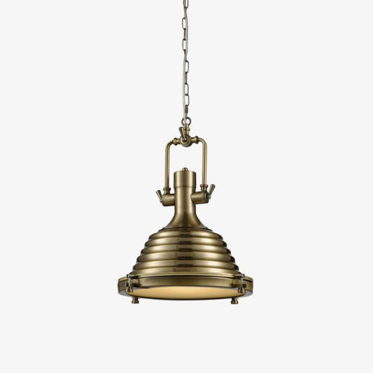 Industrial Metal Pendant Light, Vintage Design — front view