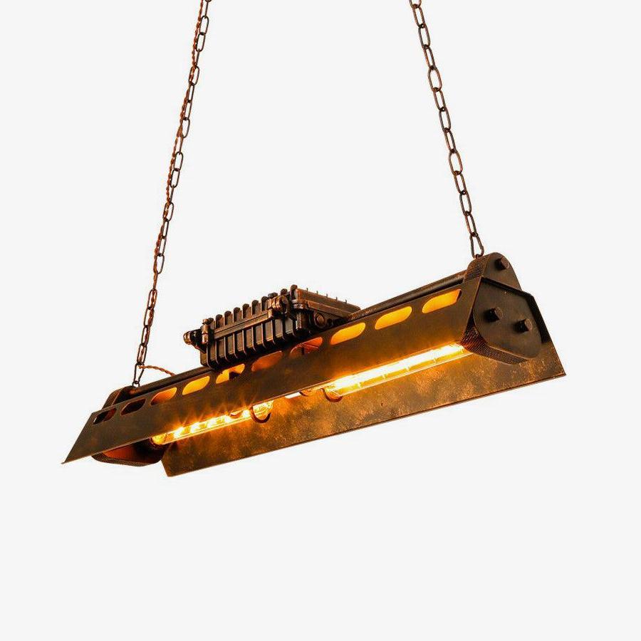 Industrial Steampunk Chandelier - Vintage Design, Adjustable Height