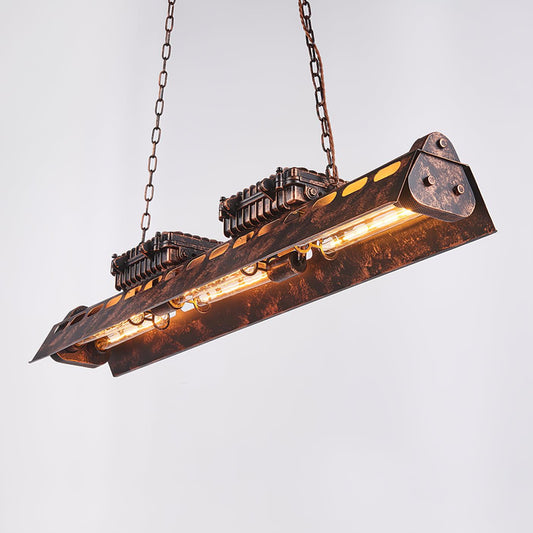 Industrial Steampunk Chandelier - Vintage Design, Adjustable Height