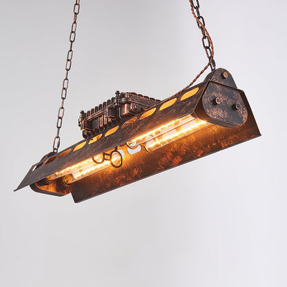 Industrial Steampunk Chandelier - Vintage Design, Adjustable Height