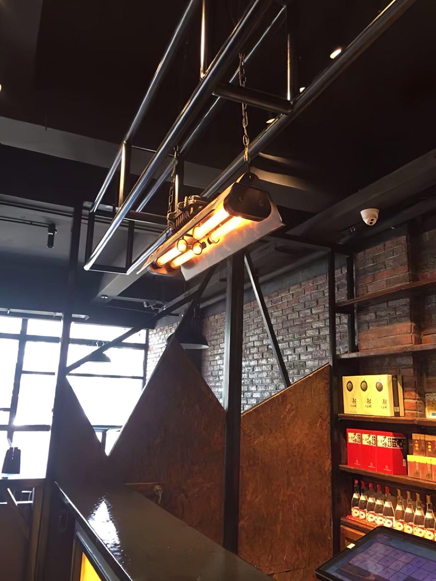 Industrial Steampunk Chandelier - Vintage Design, Adjustable Height