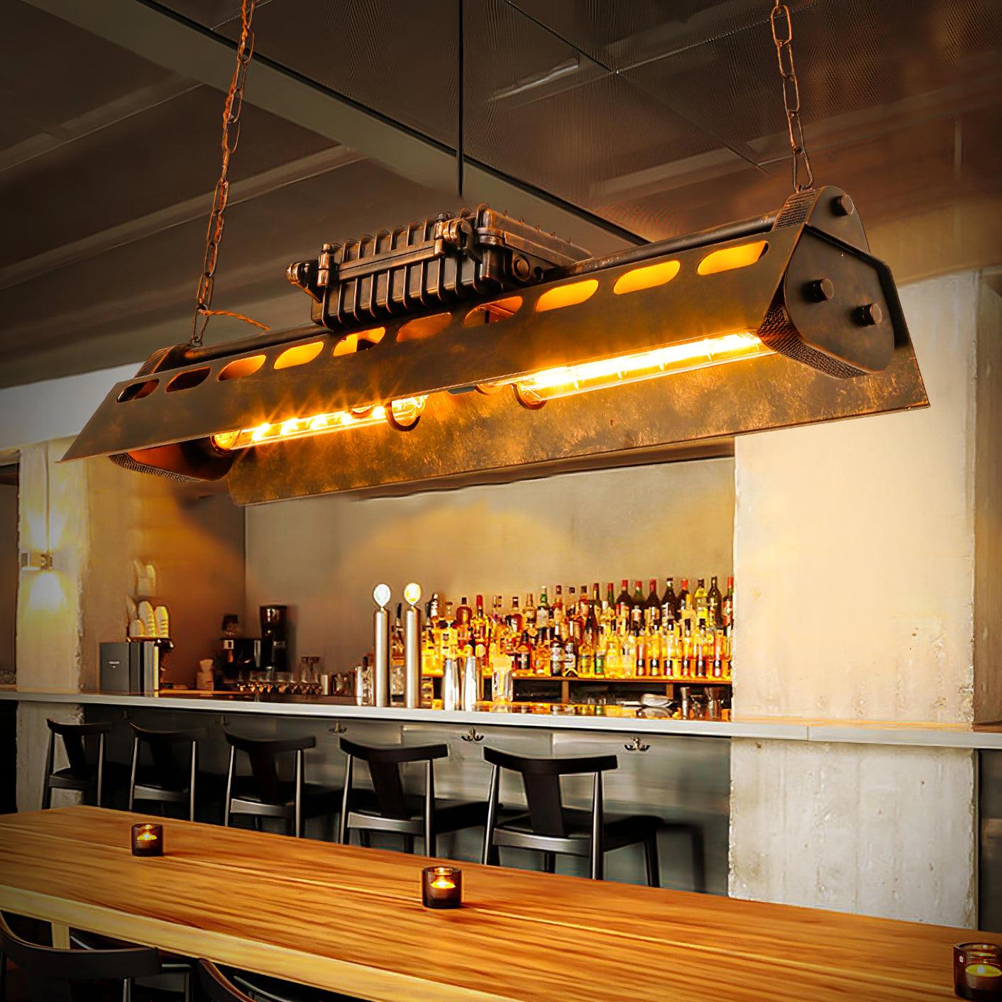 Industrial Steampunk Chandelier - Vintage Design, Adjustable Height