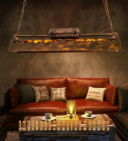Industrial Steampunk Chandelier - Vintage Design, Adjustable Height