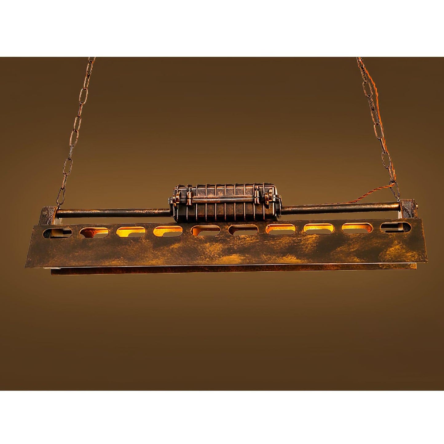 Industrial Steampunk Chandelier - Vintage Design, Adjustable Height