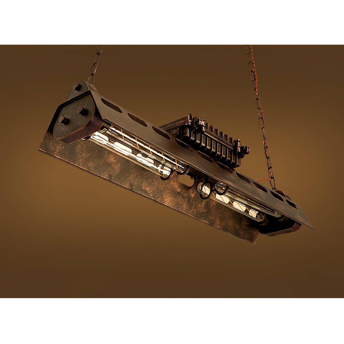 Industrial Steampunk Chandelier - Vintage Design, Adjustable Height