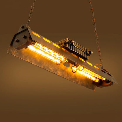 Industrial Steampunk Chandelier - Vintage Design, Adjustable Height