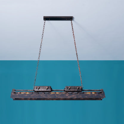 Industrial Steampunk Chandelier - Vintage Design, Adjustable Height