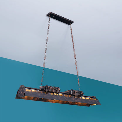 Industrial Steampunk Chandelier - Vintage Design, Adjustable Height