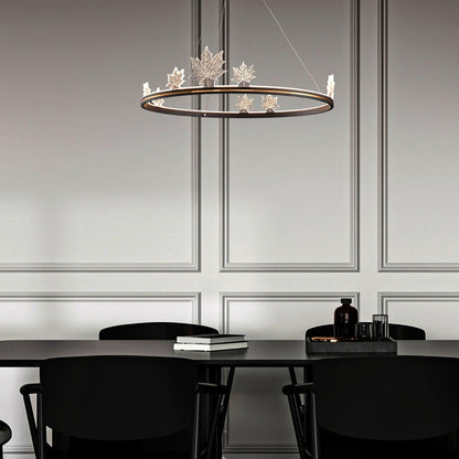 Ion Leaf Chandelier - Elegant Design with Adjustable Brightness & Ener