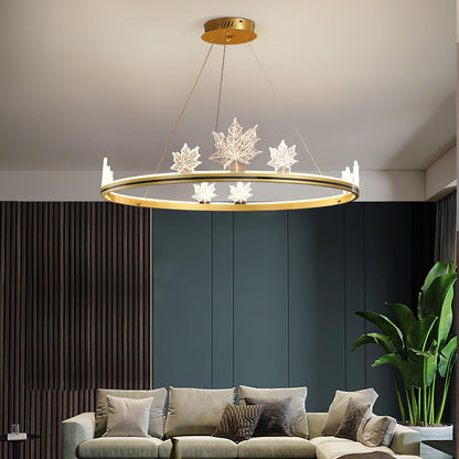 Ion Leaf Chandelier - Elegant Design with Adjustable Brightness & Ener