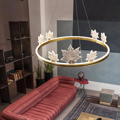 Ion Leaf Chandelier - Elegant Design with Adjustable Brightness & Ener