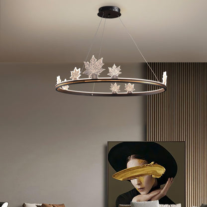 Ion Leaf Chandelier - Elegant Design with Adjustable Brightness & Ener