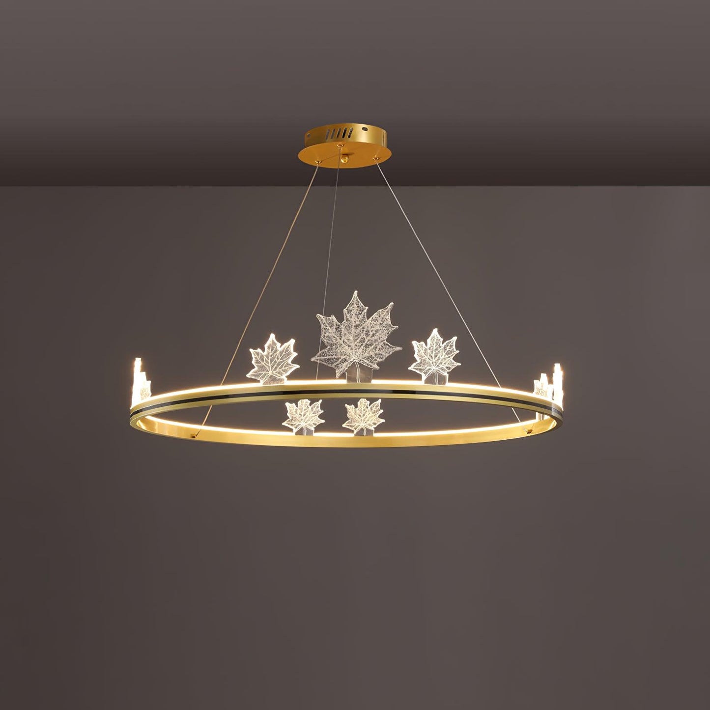 Ion Leaf Chandelier - Elegant Design with Adjustable Brightness & Ener