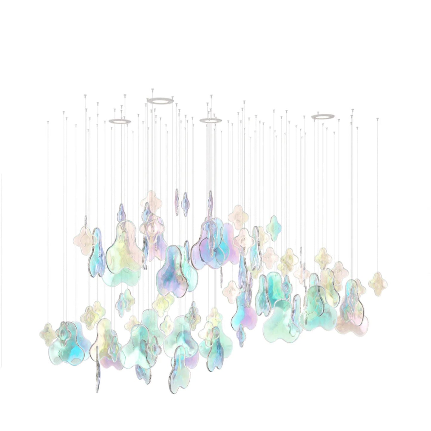Iris Iridescent Blossom Chandelier - Elegant Design with Adjustable He