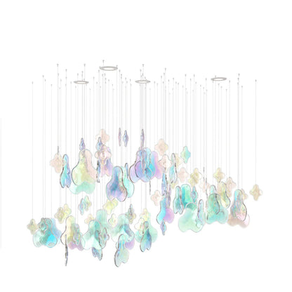 Iris Iridescent Blossom Chandelier - Elegant Design with Adjustable He