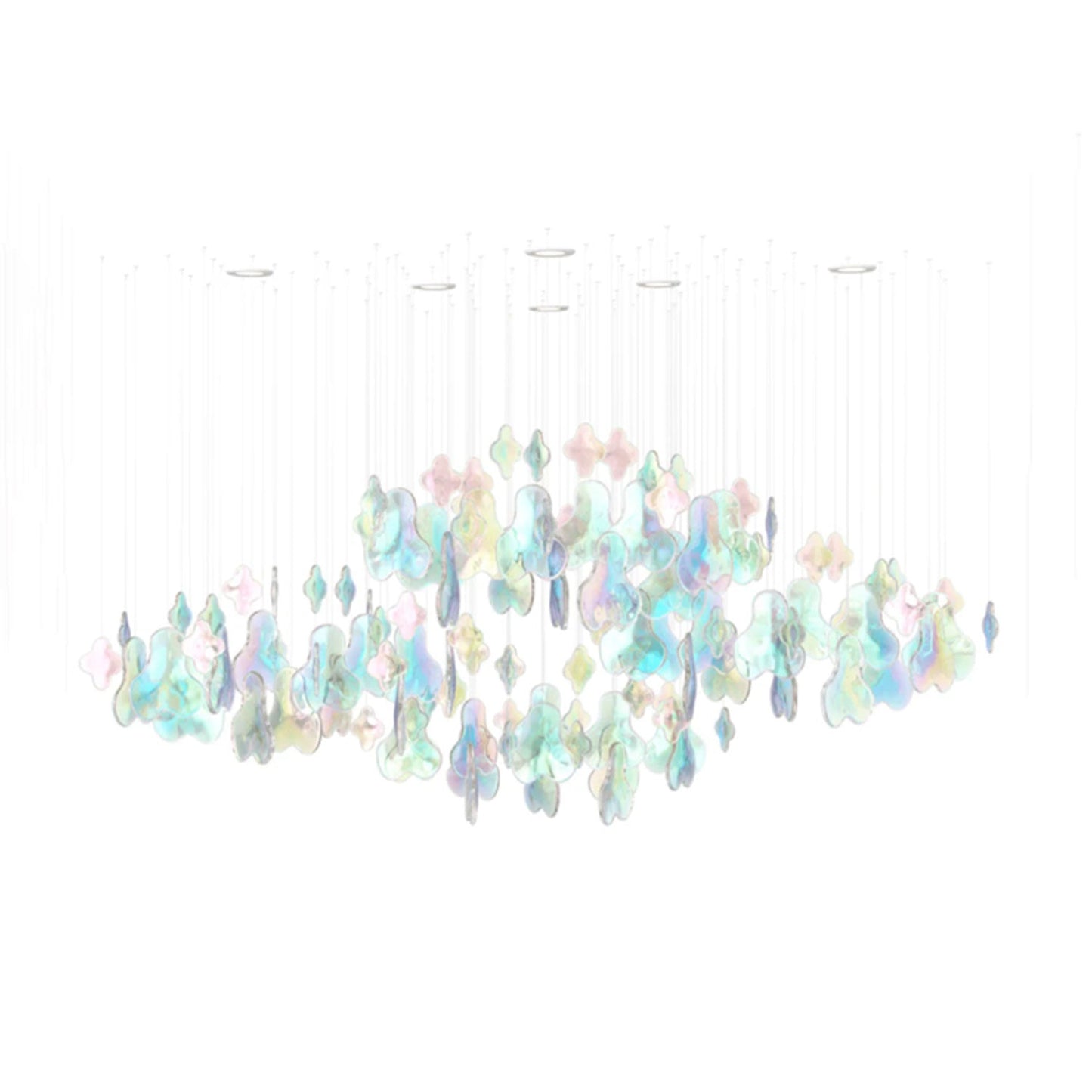Iris Iridescent Blossom Chandelier - Elegant Design with Adjustable He
