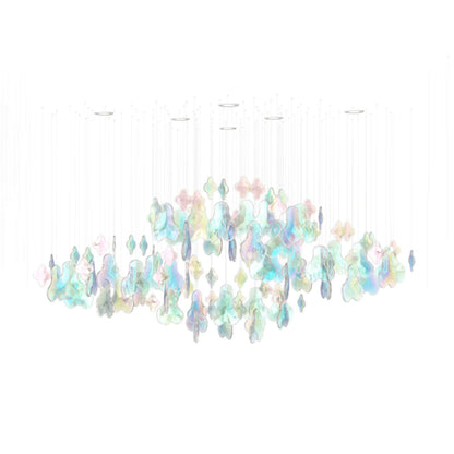 Iris Iridescent Blossom Chandelier - Elegant Design with Adjustable He