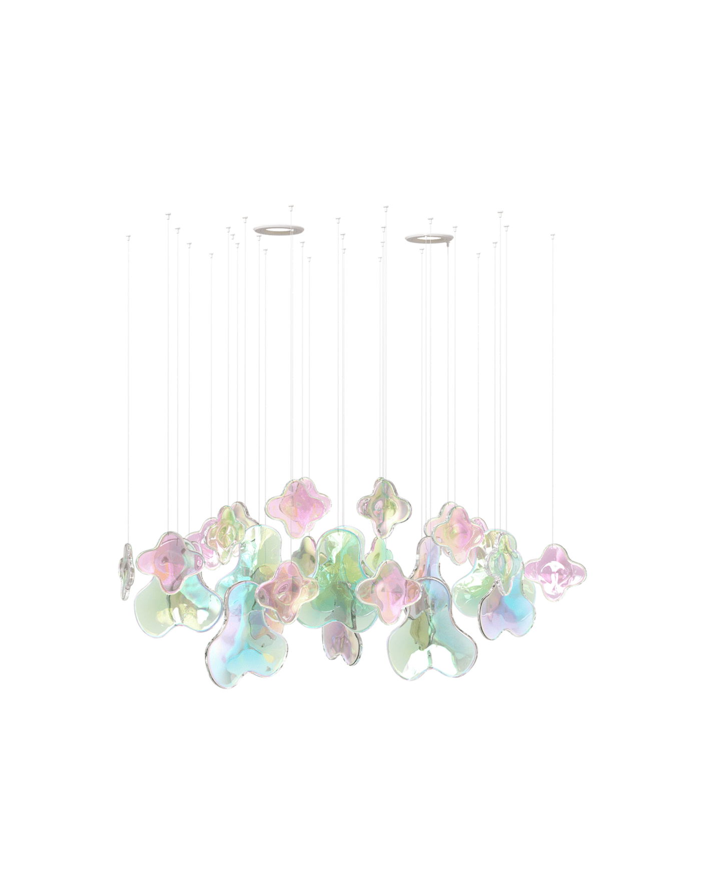 Iris Iridescent Blossom Chandelier - Elegant Design with Adjustable He