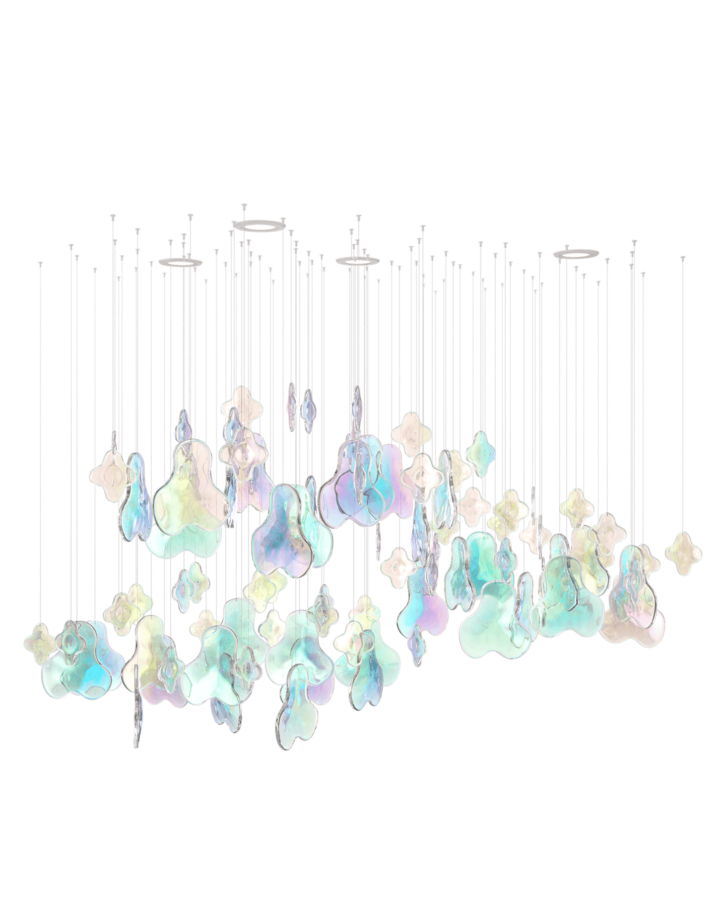 Iris Iridescent Blossom Chandelier - Elegant Design with Adjustable He