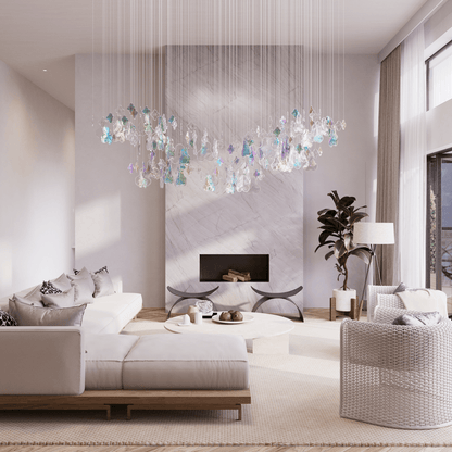 Iris Iridescent Blossom Chandelier - Elegant Design with Adjustable He