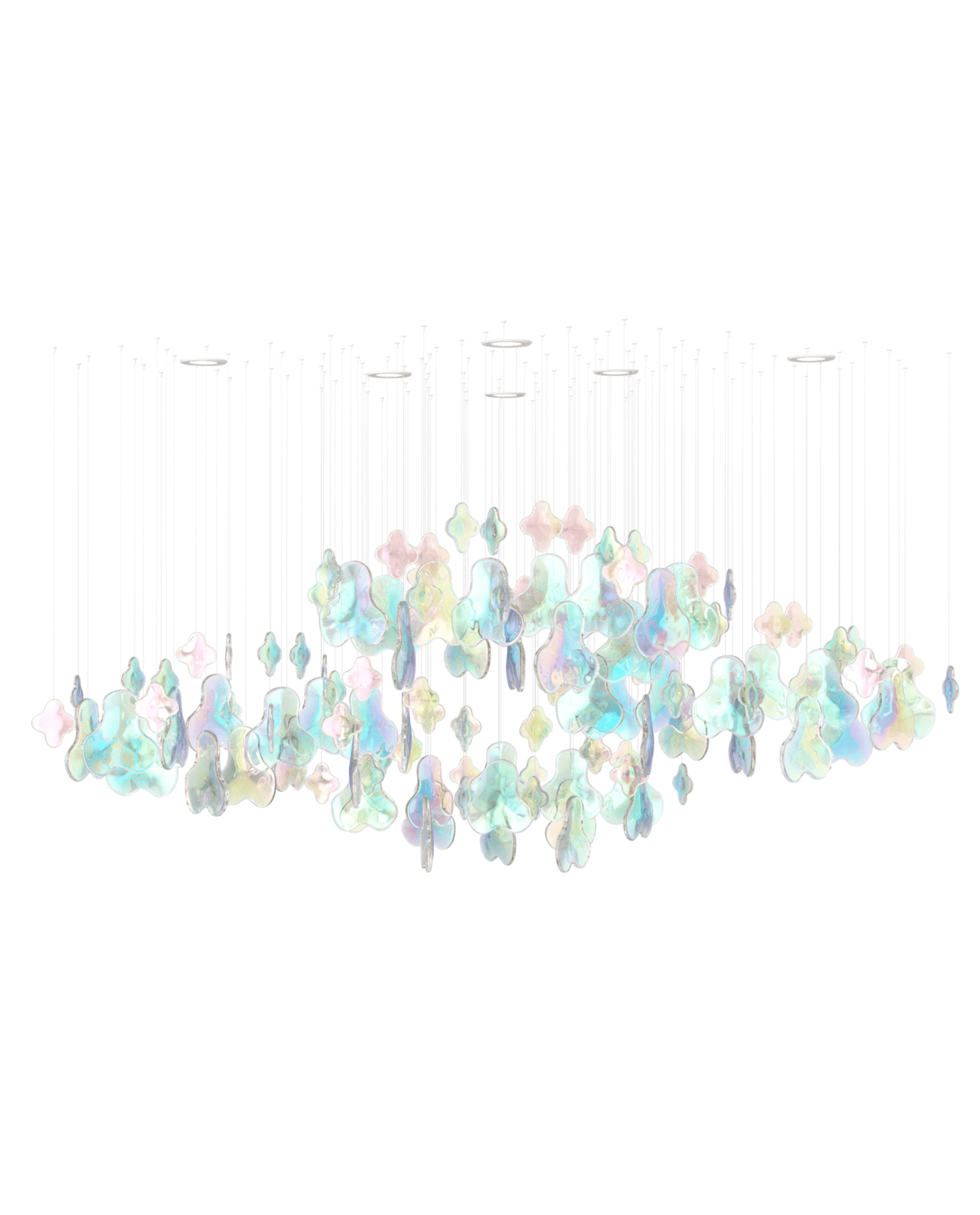 Iris Iridescent Blossom Chandelier - Elegant Design with Adjustable He