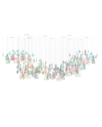 Iris Iridescent Blossom Chandelier - Elegant Design with Adjustable He