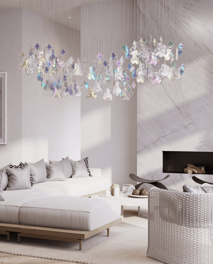 Iris Iridescent Blossom Chandelier - Elegant Design with Adjustable He