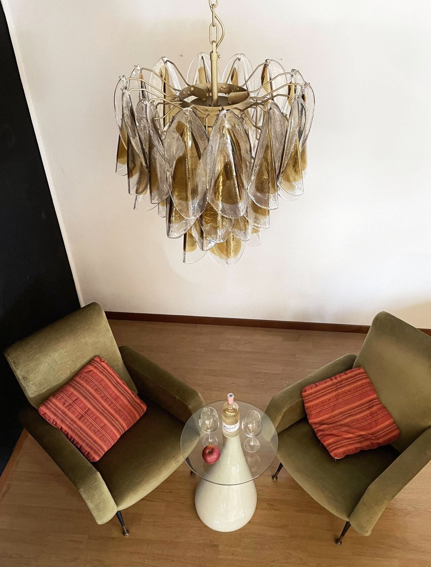 Isabella Glass Chandelier - Elegant Design with Adjustable Height & LE