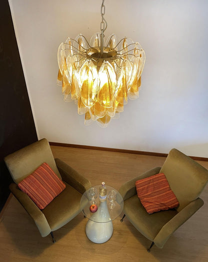 Isabella Glass Chandelier - Elegant Design with Adjustable Height & LE