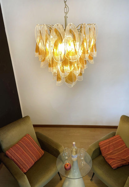 Isabella Glass Chandelier - Elegant Design with Adjustable Height & LE