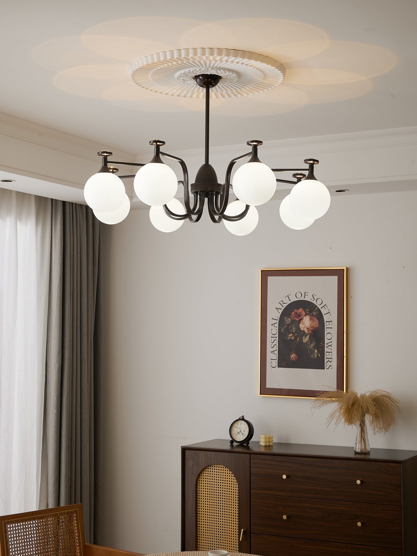 Isolde Chandelier - Elegant Lighting with Adjustable Brightness & Crys