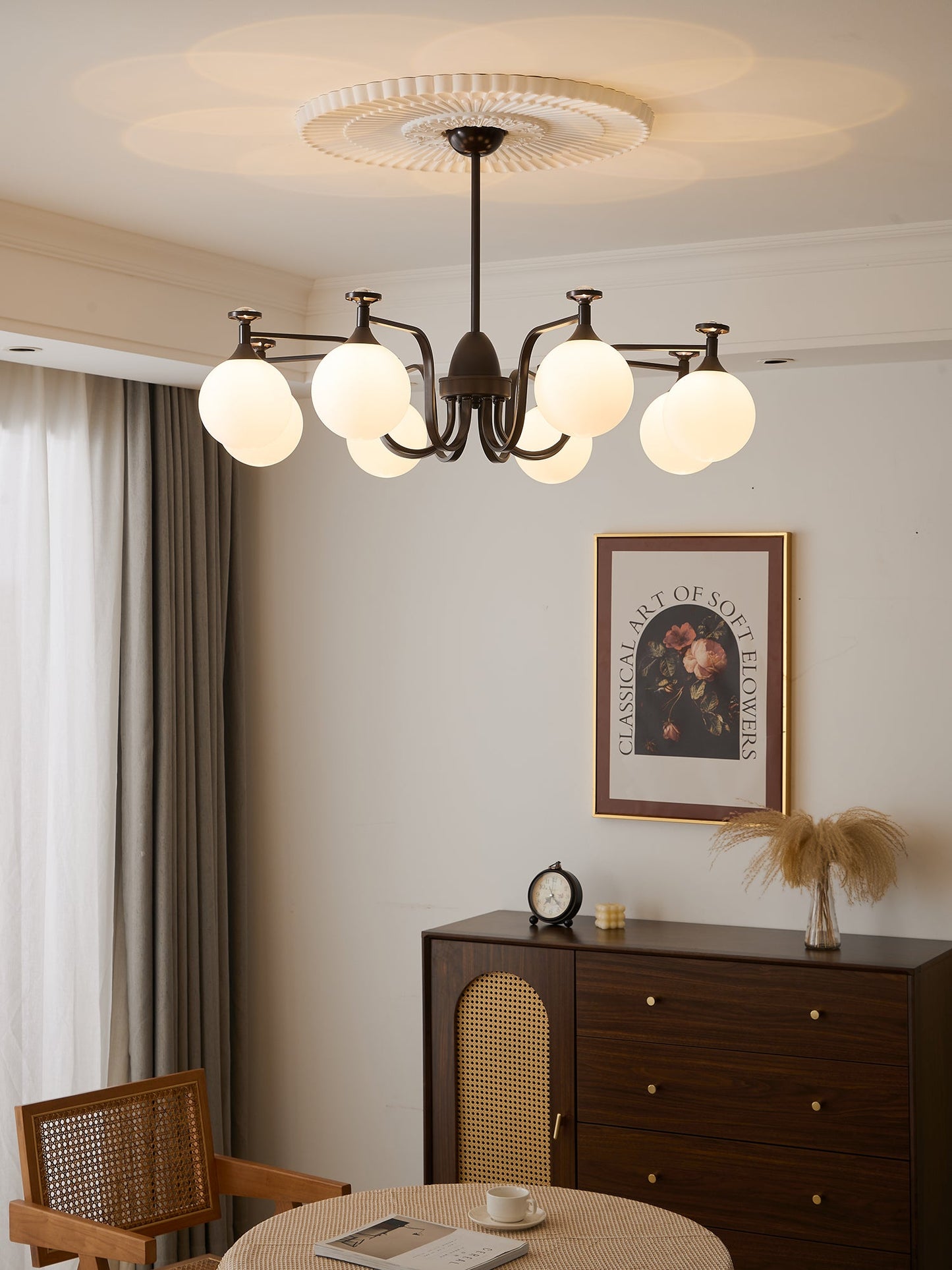 Isolde Chandelier - Elegant Lighting with Adjustable Brightness & Crys
