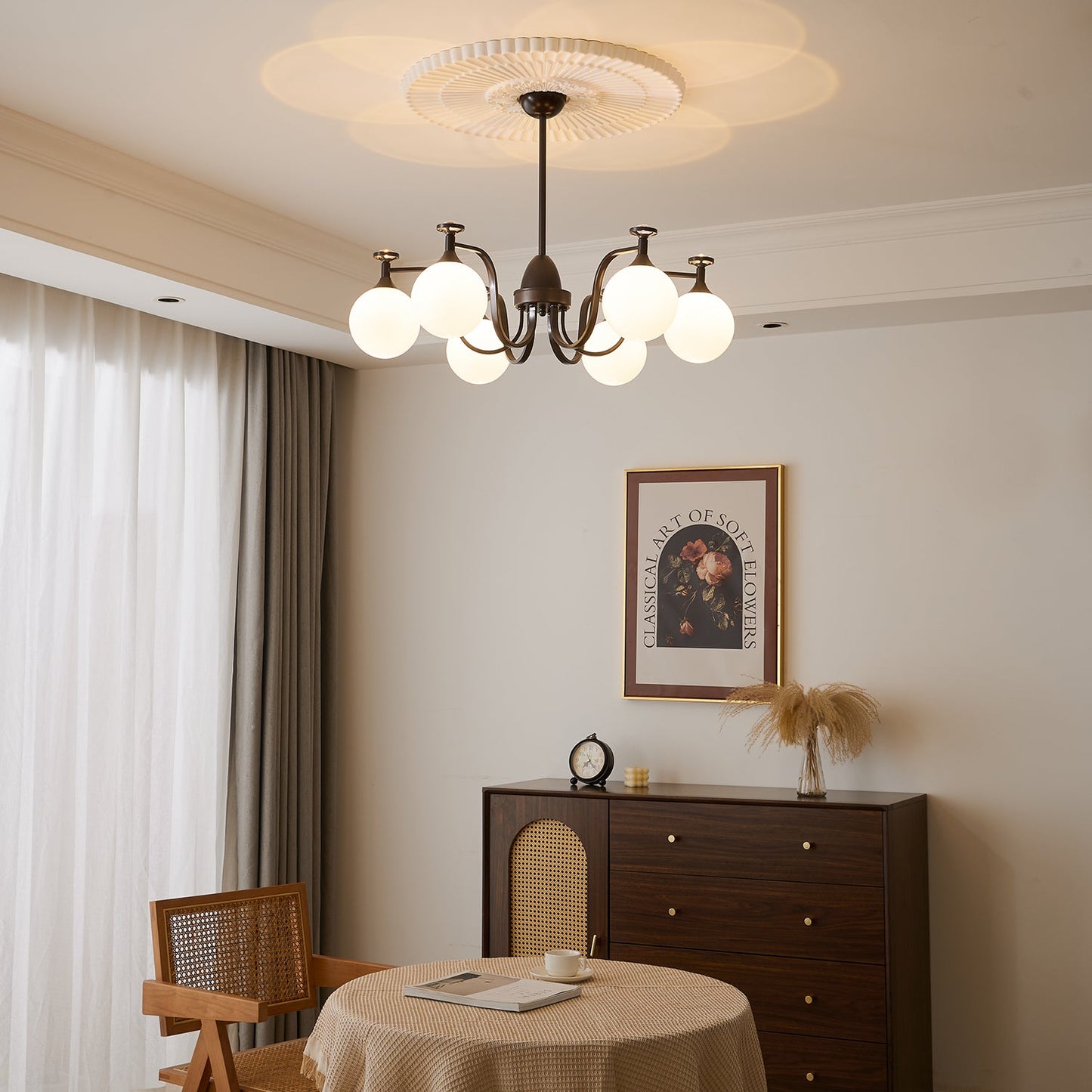 Isolde Chandelier - Elegant Lighting with Adjustable Brightness & Crys