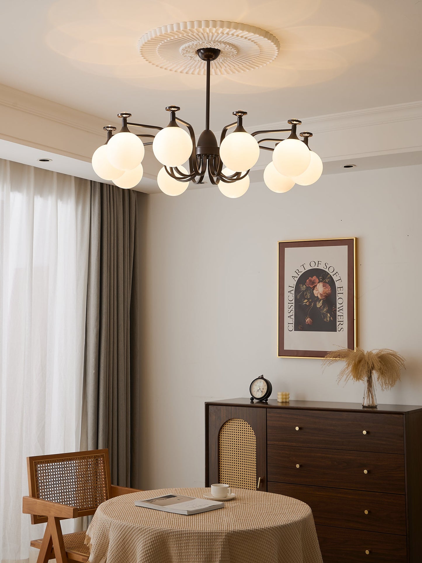 Isolde Chandelier - Elegant Lighting with Adjustable Brightness & Crys
