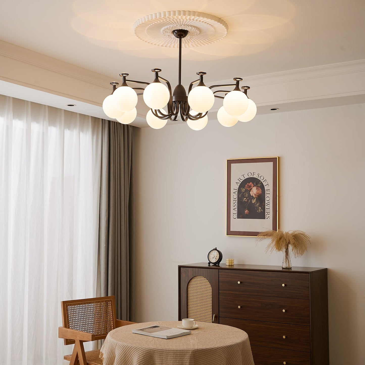 Isolde Chandelier - Elegant Lighting with Adjustable Brightness & Crys