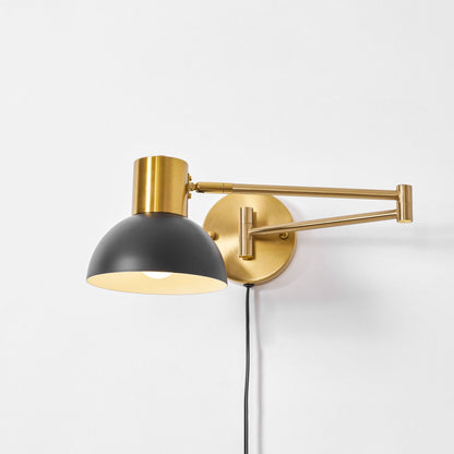 Adjustable Arm Wall Lamp with USB Charging and Dimmable LED Light