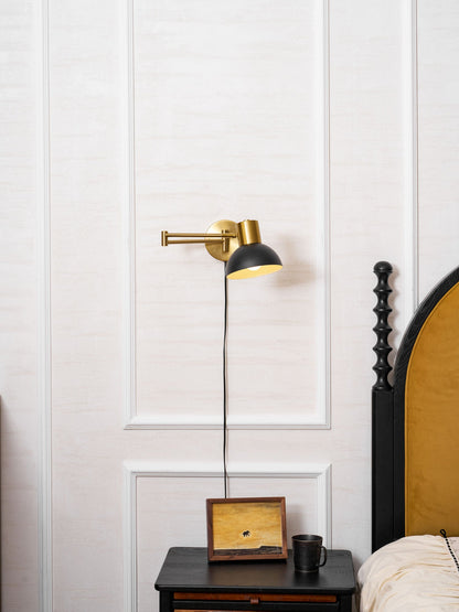 Adjustable Arm Wall Lamp with USB Charging and Dimmable LED Light