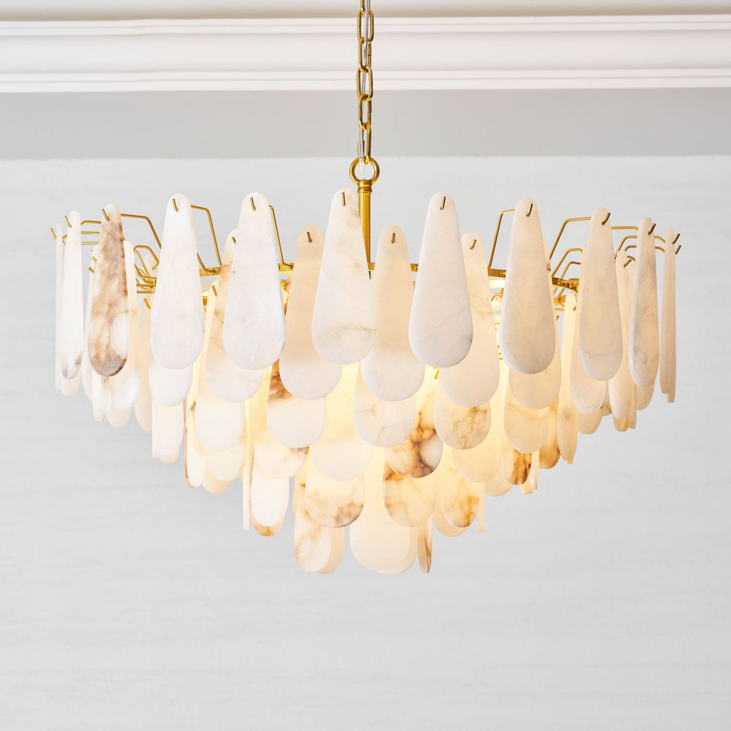 Leon Alabaster Chandelier - Elegant Design with Adjustable Height & LE