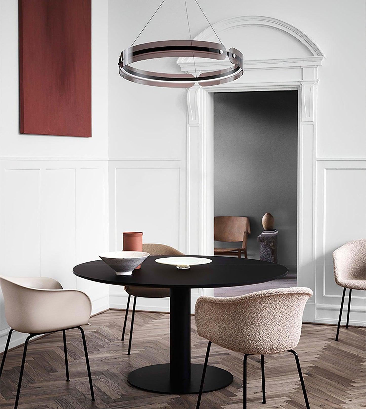 Modern LED Chandelier with Dimmable Brightness and Energy Efficiency