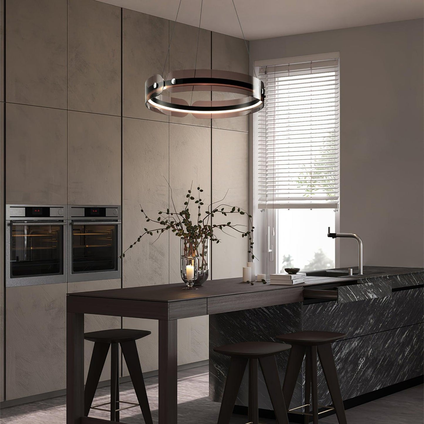 Modern LED Chandelier with Dimmable Brightness and Energy Efficiency