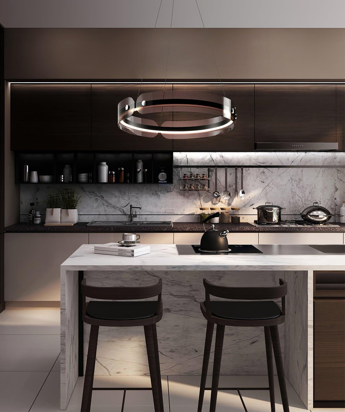 Modern LED Chandelier with Dimmable Brightness and Energy Efficiency