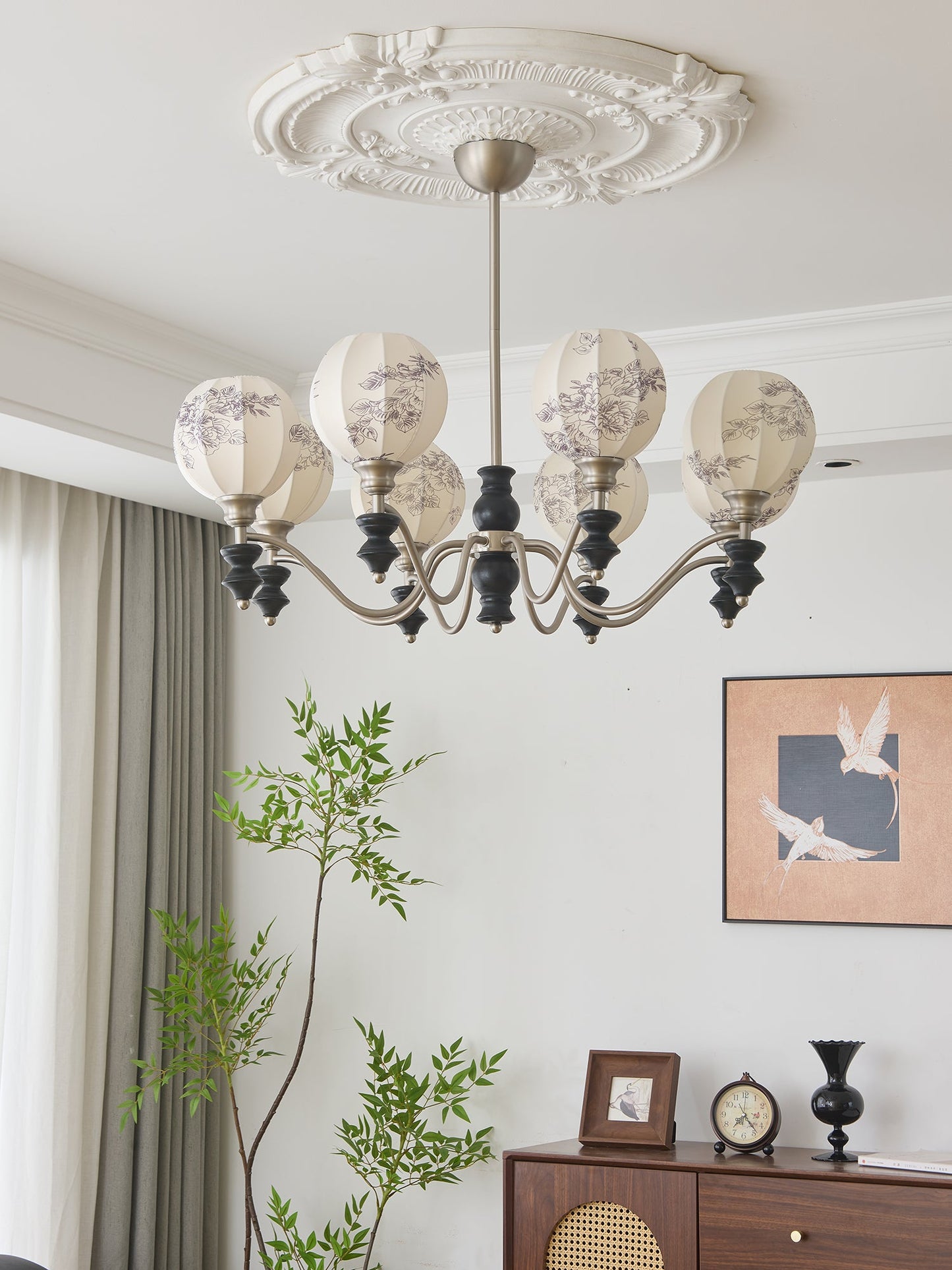 Juliette Chandelier - Elegant Lighting with Adjustable Arms and Crysta