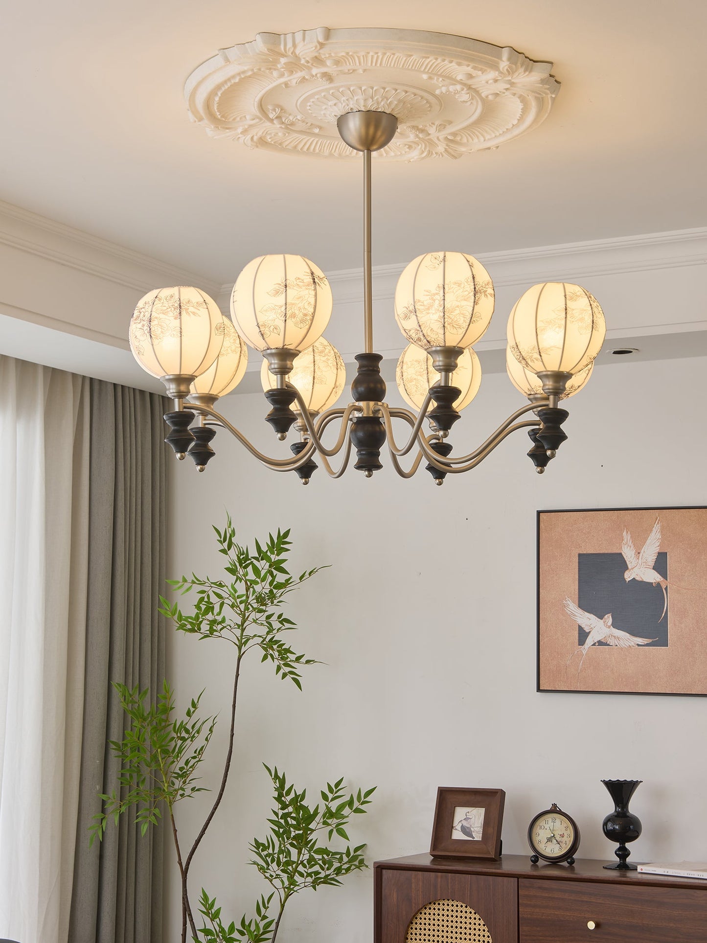 Juliette Chandelier - Elegant Lighting with Adjustable Arms and Crysta