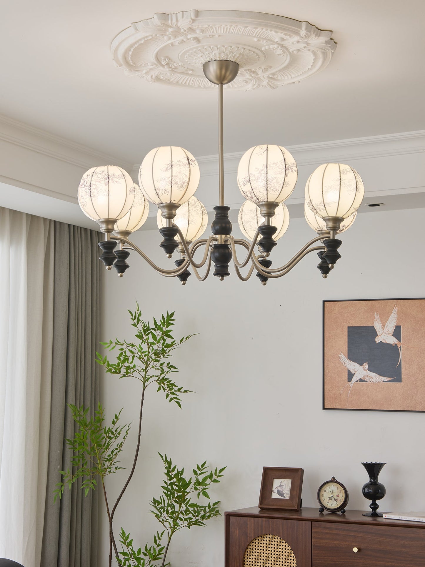 Juliette Chandelier - Elegant Lighting with Adjustable Arms and Crysta