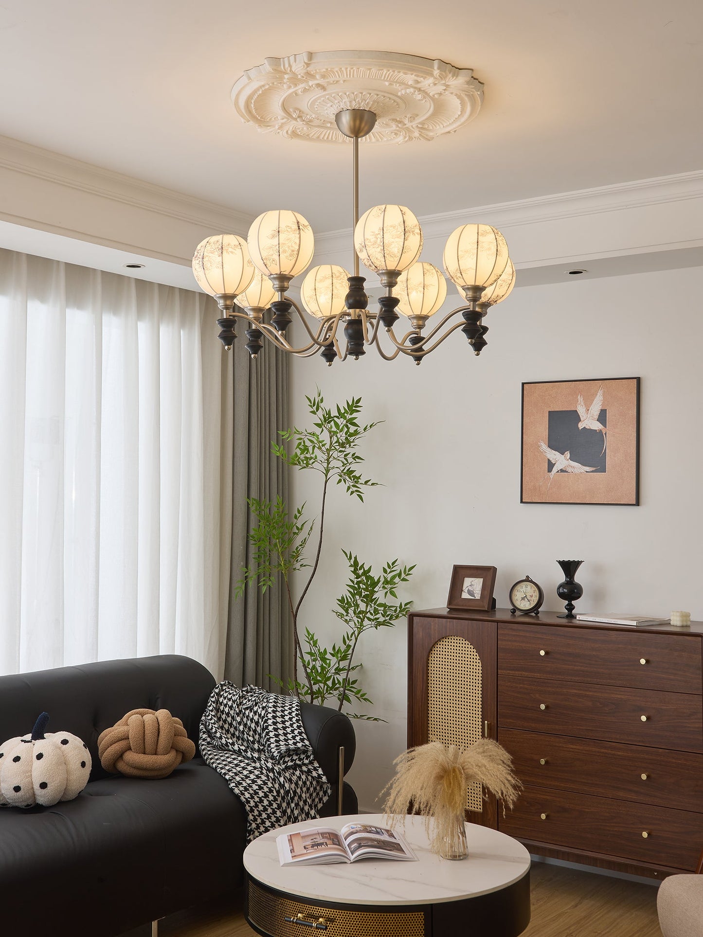 Juliette Chandelier - Elegant Lighting with Adjustable Arms and Crysta