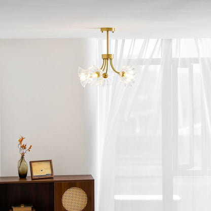 Kalin Flower Glass Chandelier - Elegant Design, Adjustable Height